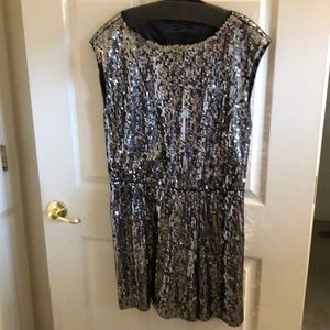 Elie Tahari Sequined Silver Dress